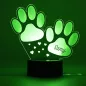 Preview: LED Nachtlicht zwei Pfoten grün