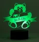 Preview: LED Nachtlicht Teddy grün