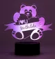 Mobile Preview: LED Nachtlicht Teddy lila