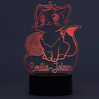 LED Nachtlicht Katze rot