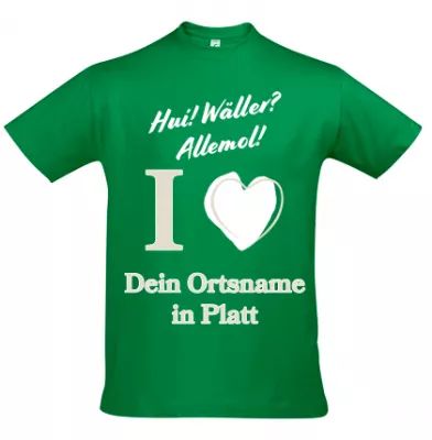 Wäller Shirt Verbandsgemeinde Wirges in grün mit weißer Aufschrift