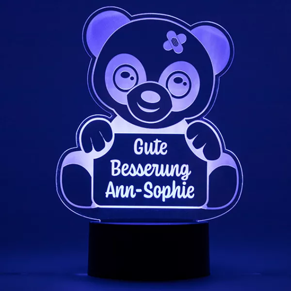 LED Nachtlicht Gute Besserungs Bär - dunkelblau
