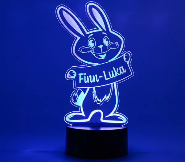 LED Nachtlicht Hase Hopsi blau
