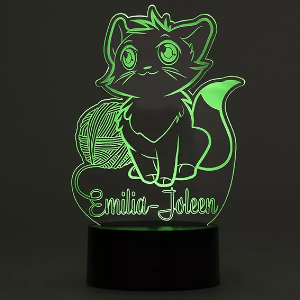 LED Nachtlicht Katze grün