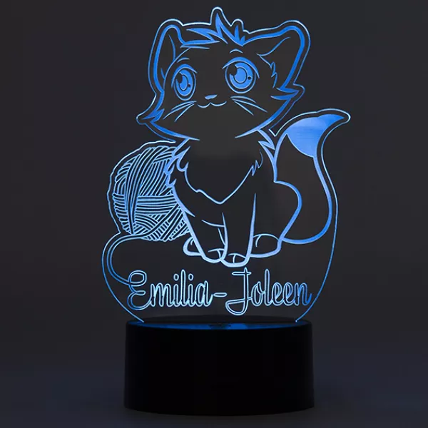 LED Nachtlicht Katze blau