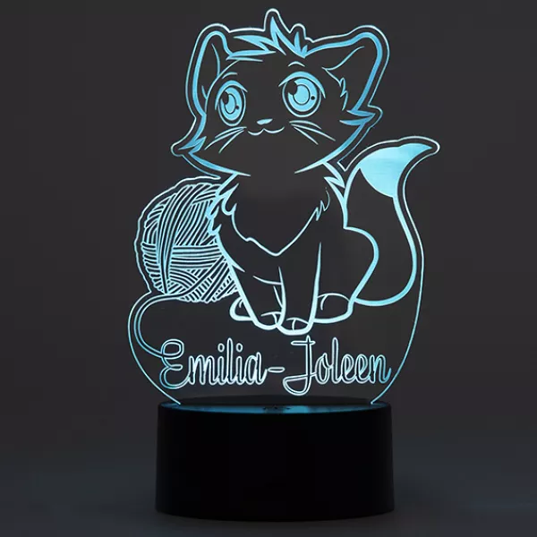 LED Nachtlicht Katze hellblau