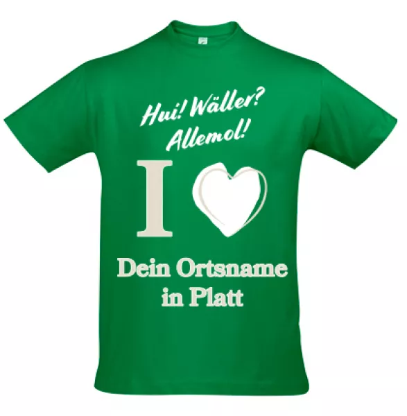 Wäller Shirt Verbandsgemeinde Wirges in grün mit weißer Aufschrift
