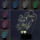 LED Nachtlicht, individuelles Motivlicht Werde schnell Gesund - Elefant, personalisiertes Schlummerlicht