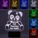 LED Nachtlicht, individuelles Motivlicht gute Besserung Pandabär, personalisiertes Schlummerlicht