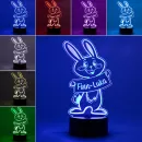 LED Nachtlicht, individuelles Motivlicht Hase Hopsi, personalisiert