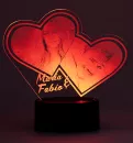 LED Nachtlicht, Foto Motivlicht Liebe, Acrylglas Herzen in Kontur geschnitten